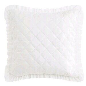 Armoire Coquette Quilted Euro Sham White 26x26 Pillow Cover New